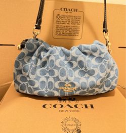 Coach Faye Signature Denim Shoulder Bag