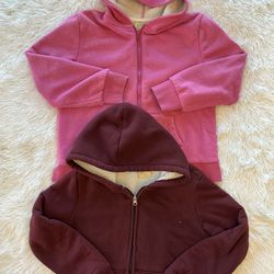 2 Girls Fleece Lined Hoodies