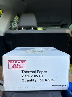 Brand New Box of 50 Thermal Receipt Paper Rolls (2 1/4" x 85')