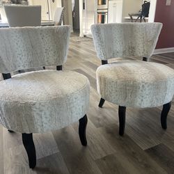 Pier 1 faux snow leopard chair set
