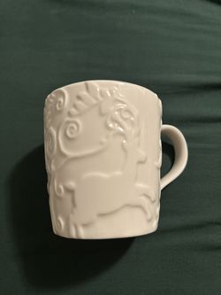 Starbucks White Reindeer Holiday Bone China 2009