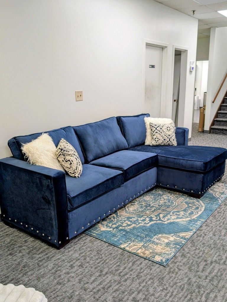 Navy Blue Sofa Sectional - Atlanta Same Day Delivery 