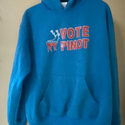 "Vote Pinot" Willamette Valley Elk Cove Wine Pullover Sweatshirt Hoodie Mens M