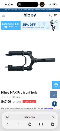 Hiboy MAX Pro Front Fork