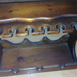 Old Tavern Pine 3 Bottle / 6 Glass Wine Rack / Shelf