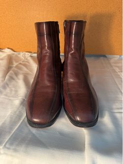 Florsheim Chatham Men’s 12 D Burgundy Leather Side, Zip Dress Boot 18215-05