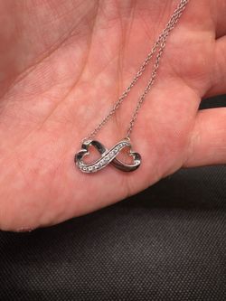 Tiffany and co 18k white gold necklace with diamonds