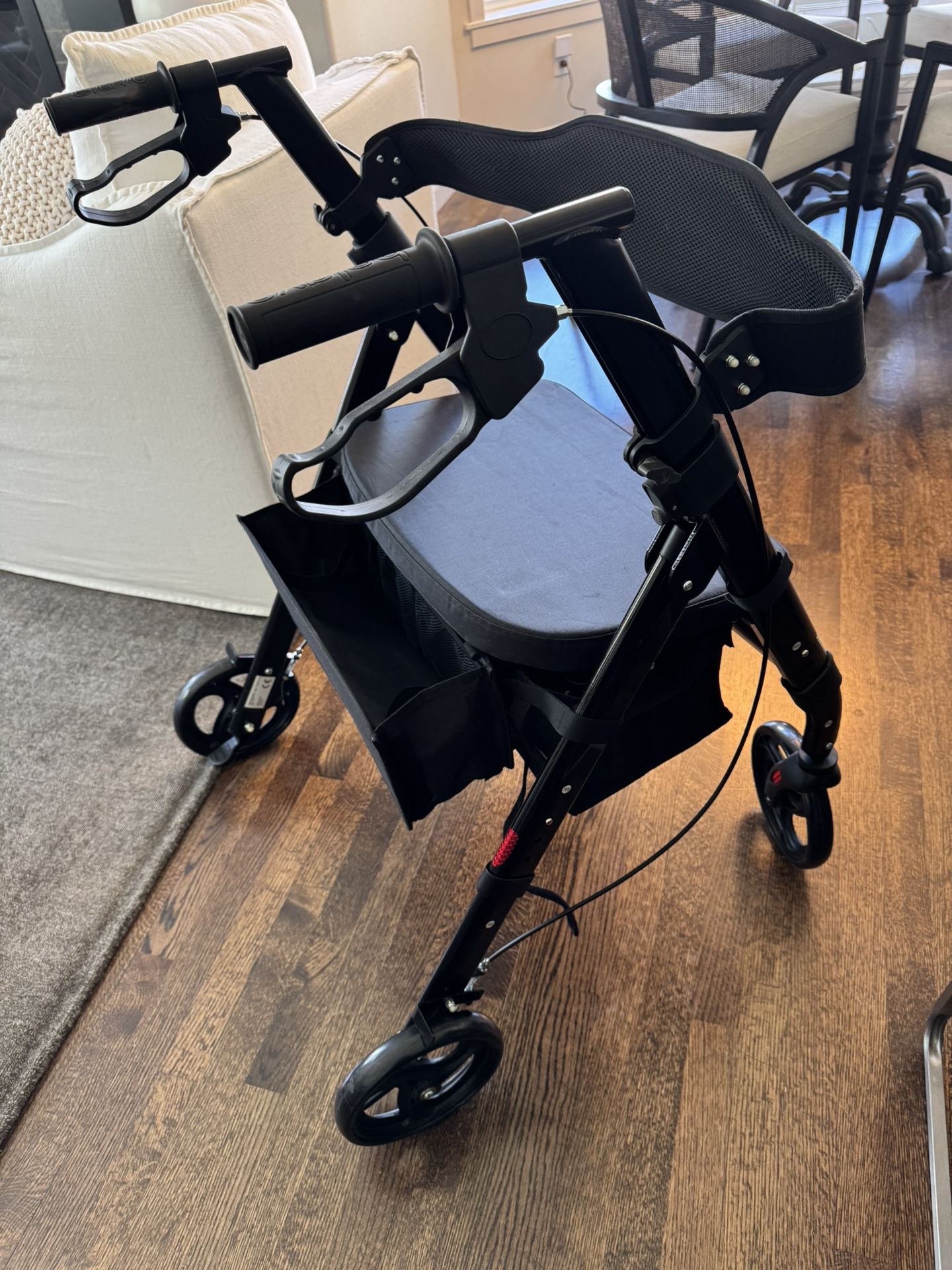 ** NEW ** Extra Wide HEAVY DUTY Walker with Height-Adjustable Seat & All Terrain Wheels