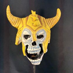 1996 Rubie's Costume Co. Skull Minotaur or Skeleton King Warrior Latex Halloween Mask