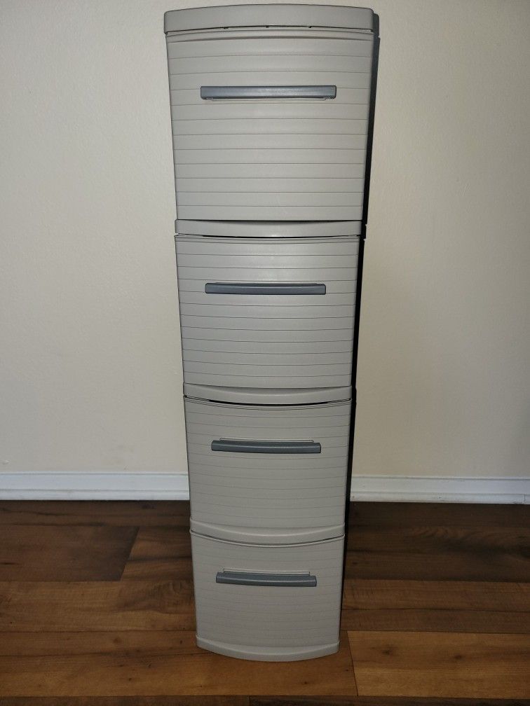 4 Drawer Skinny Tower Dark Gray - Brightroom