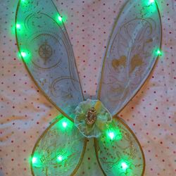 ❤️ DISNEY STORE Tinkerbell Light Up Sparkly, Adjustable, Lime Green,  Fairy Wings! ❤️ Size: 24" Tall x 20" Wide 👍