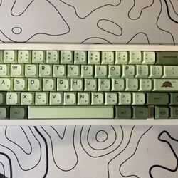 Brand New Custom Keyboard Matcha Keycaps On White GMK 67