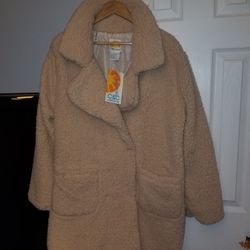 New C&C California Teddy Coat Jacket Sz M