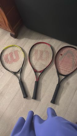 3 tennis racquets