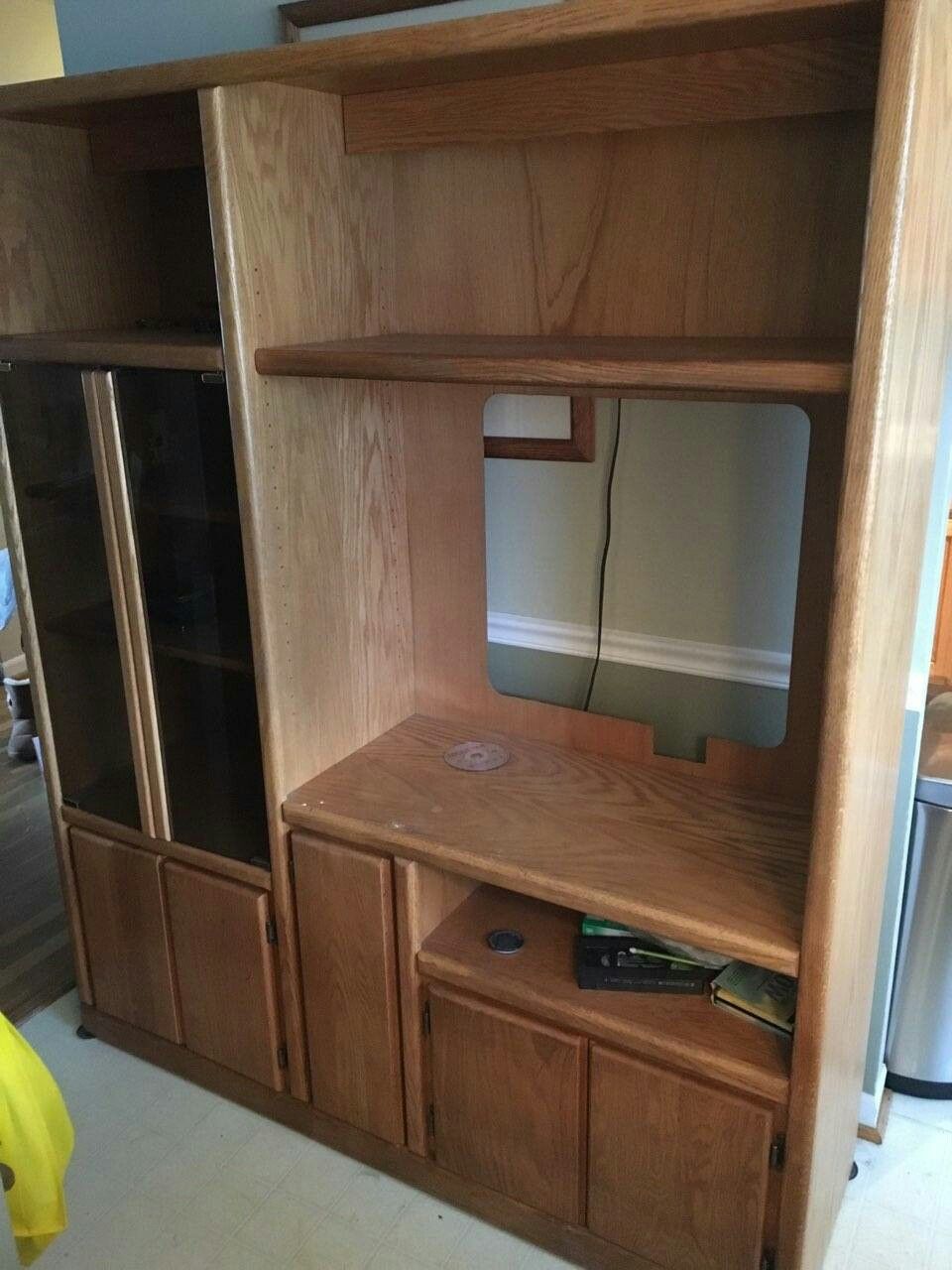 Free Oak entertainment center... 3 pieces