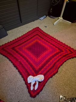 Handmade crocheted baby blanket