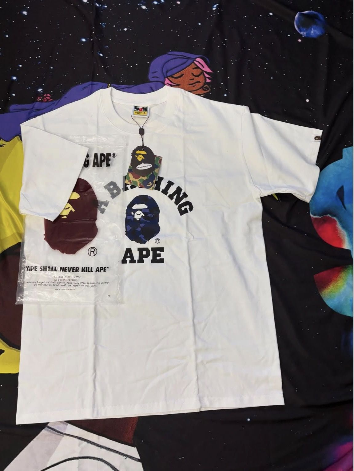 White BAPE streetwear t-shirt 