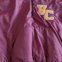 Valley Christian VC Vintage Pullover Jacket Maroon Gold Varsity Style Size XL