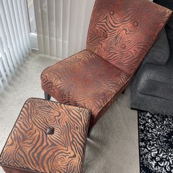 Zebra Chair & Foot Rest