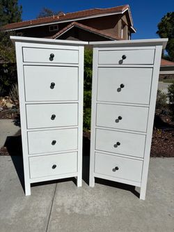 White Solid Wood 10 Drawer Dresser Chest of Drawers Furniture Set Great Condition