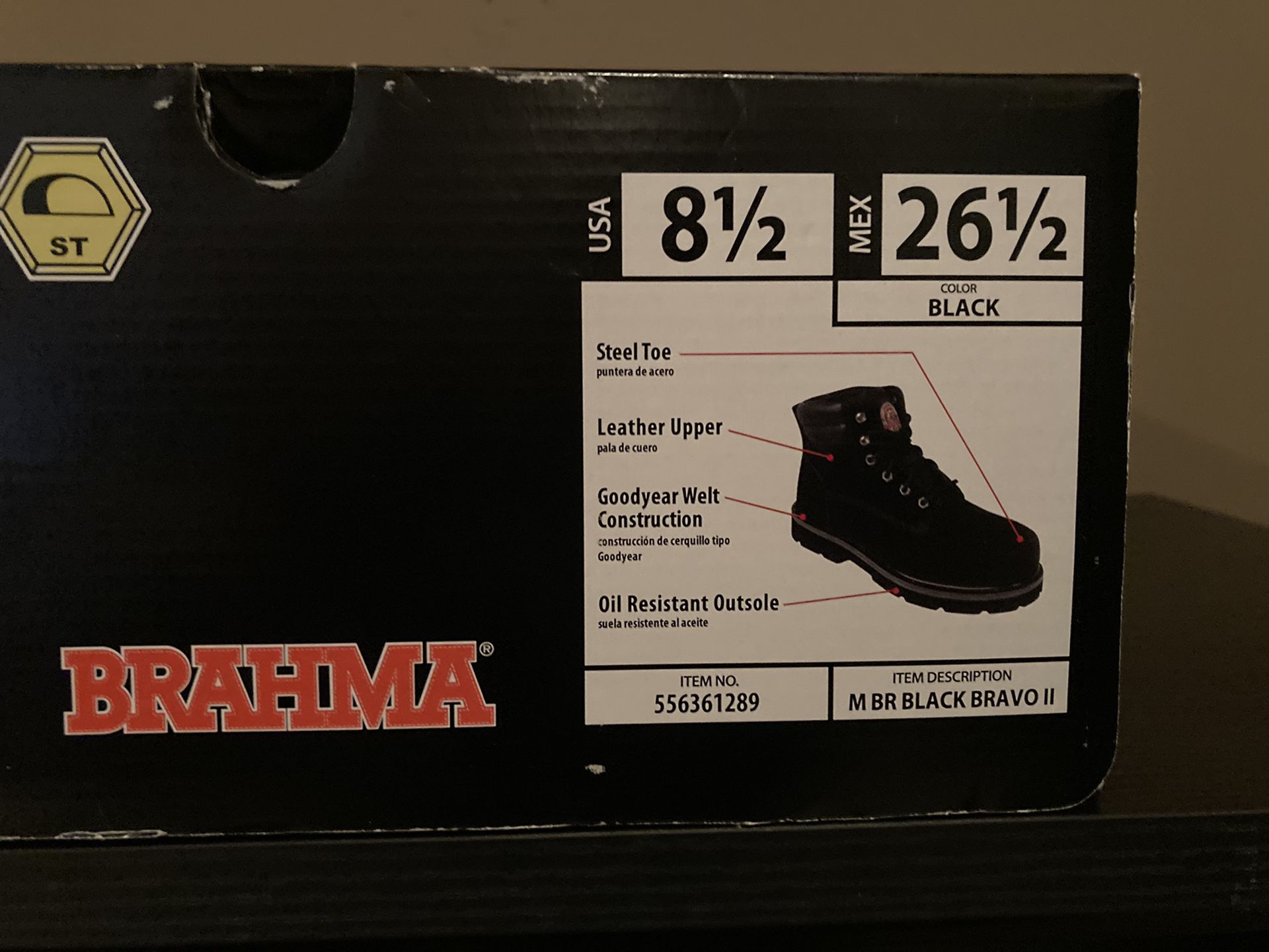 Brahma Steel Toe Boots/ Black