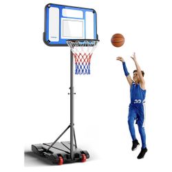 Brand New In The Box- Basketball Hoop Outdoor & Indoor, 7FT Adjustable Portable Basketball Hoops & Goals with LED, PE Backboard for Driveway, Garage, 
