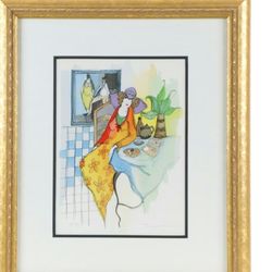 Itzchak Tarkay Lithograph "Woman Reading Magazine,"