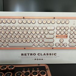 White and Rose Gold Retro Keyboard