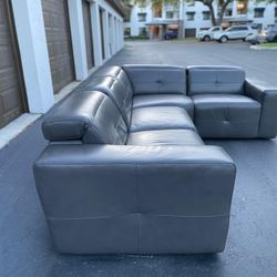 Sofa/Couch Sectional - Recliner - Leather - Gray - Delivery Available 🚛