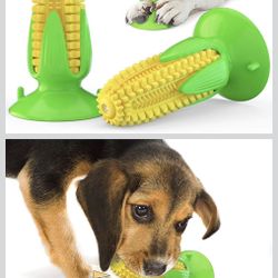 New Dog Squeaky Chew Toy with Suction, Dogs Toothbrush Teeth Cleaning Squeaky Stick