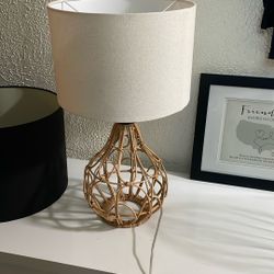 Rattan Table Lamp With Black Table Lamp