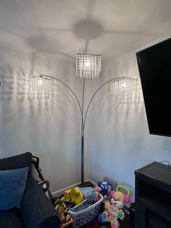 3-Light Crystal Arc Floor Lamp