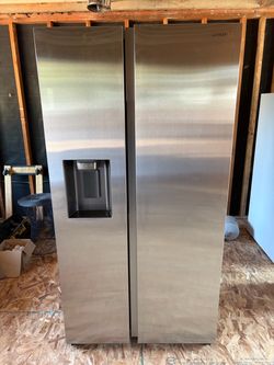NICE SAMSUNG STAINLESS SIDE BY SIDE FRIDGE REFRIGERATOR FREEZER