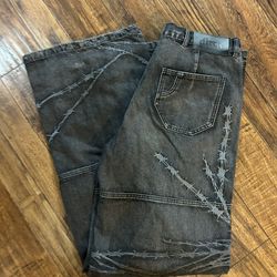 BAGGY y2k Ditch la barbed wire pants