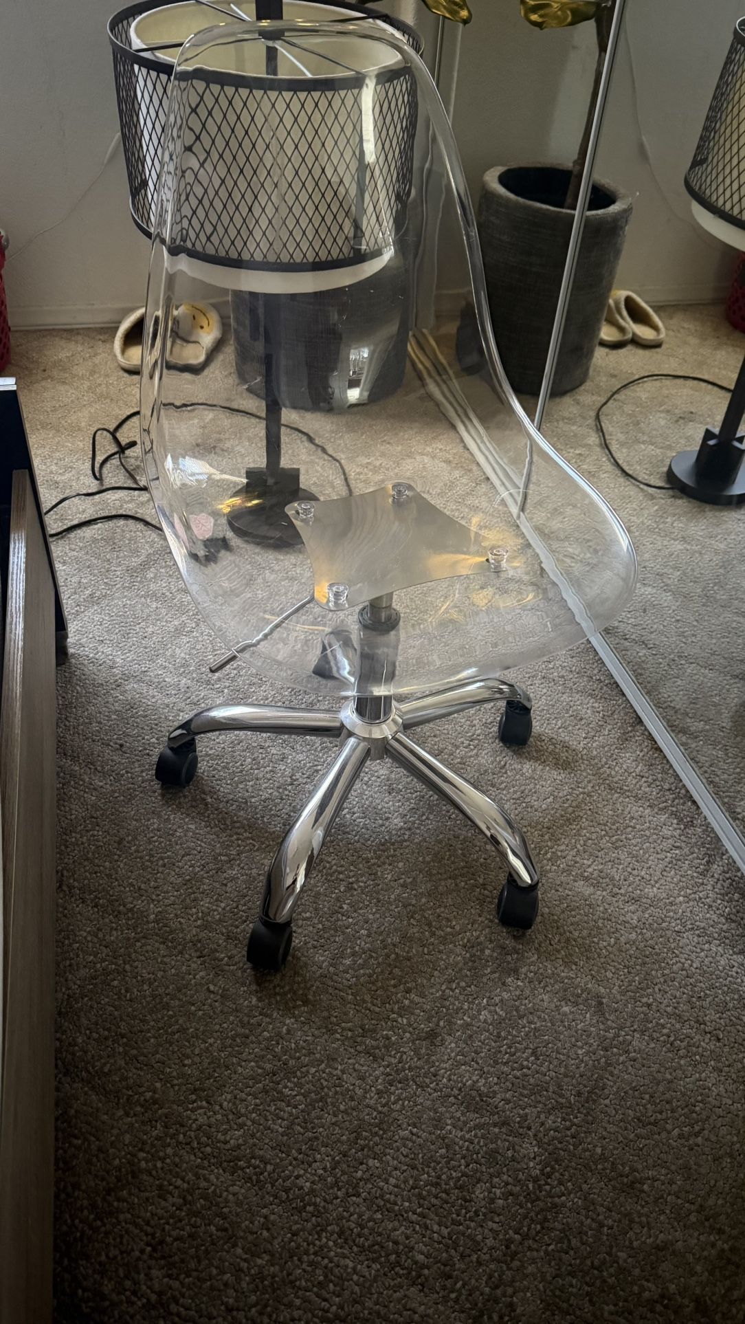 Clear Vanity-Desk Chair 