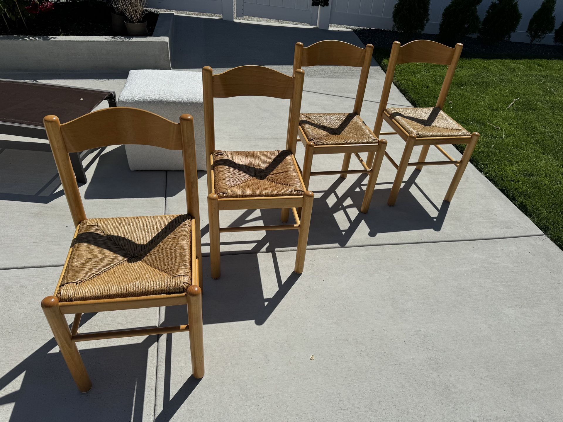 4 Wicker / Wood  Chairs