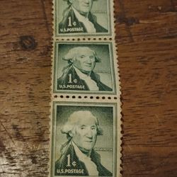 Vintage Green George Washington 1cent Stamps