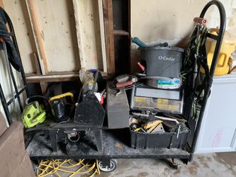 Remodeling tools plus two electronic saws 3 tool chest with some tools 1 Electric drill plus rack ask. $150.00