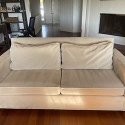 West Elm Suede Sofa Couch
