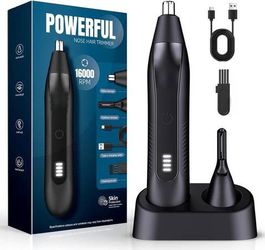 new Nose Hair Trimmer for Men - 16000RPM Motor, LED Power Display, Portable Electric Ear & Eyebrow Grooming Kit, Nose Hair Cutter & Remover, Face & Bo
