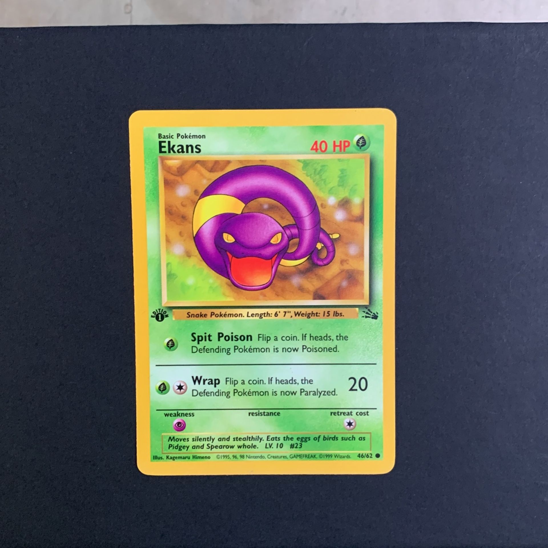 Pokemon TCG : 1st Edition Ekans 46/62 Fossil Set WOTC MINT/NM