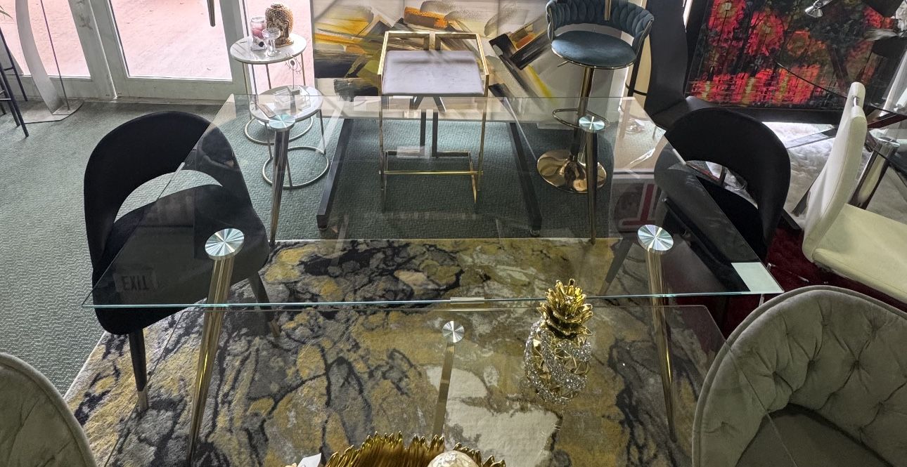 BLACK & GOLD 3 Piece Dining SET