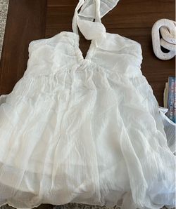 White Halter Dress