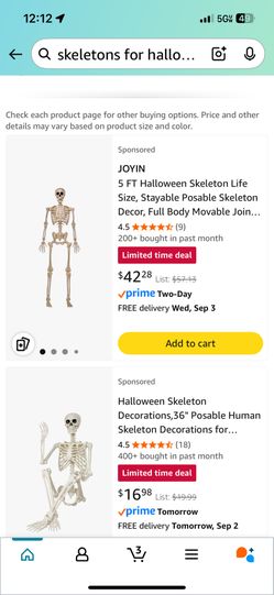 6 Posable 5ft Skeletons With Glowing Red Eyes