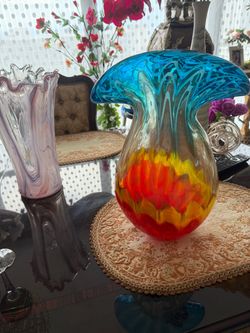Hand blown heavy wase