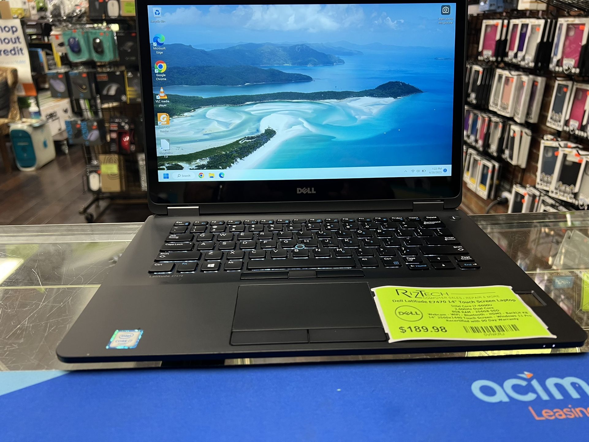 Dell Latitude E7470 14" Touch Screen Laptop i7 2.60GHz 8GB RAM 256GB SSD