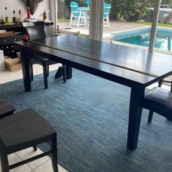 Black  Table And Two Chairs