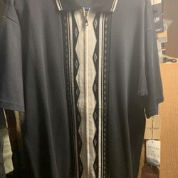 Men’s Vintage Large Flip Flop Dress Shirt Zipper Front