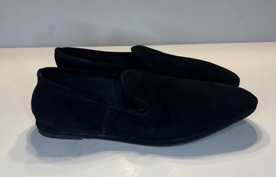 Aquatalia Sz 7.5 Black Suede Slip On Flat 