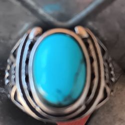 Turquoise horseshoe ring